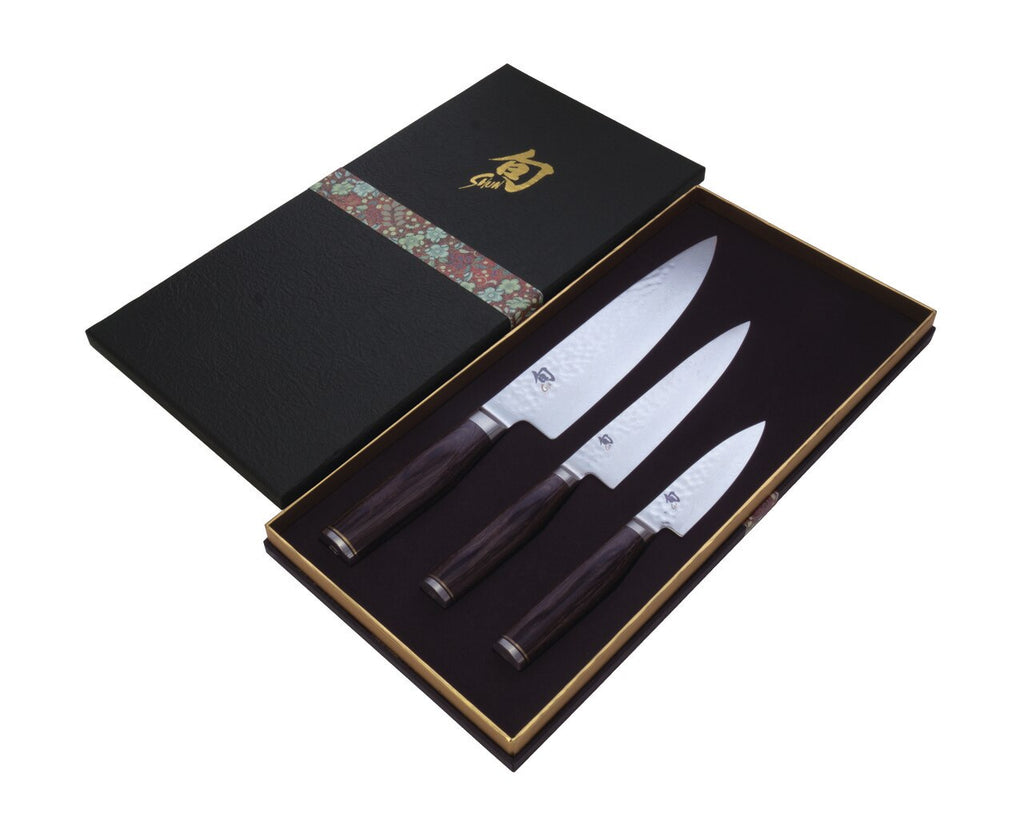 SHUN 3 PC SET WOODEN HANDLE