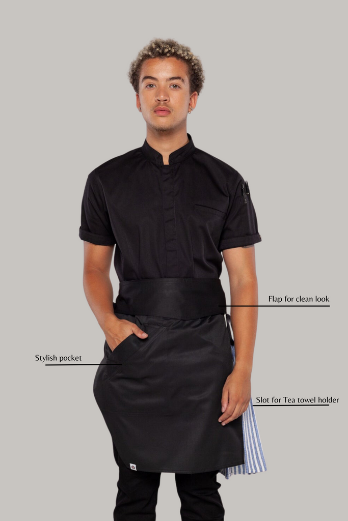 Waist Apron Black - Ace Chef Apparels