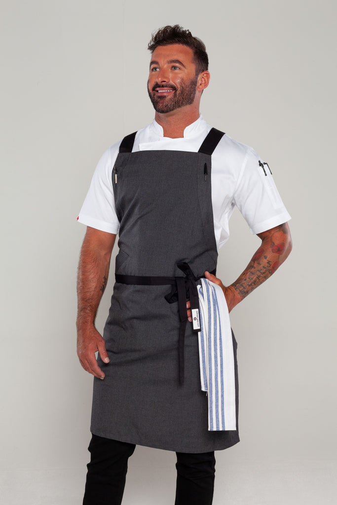 charcoal grey chef apron