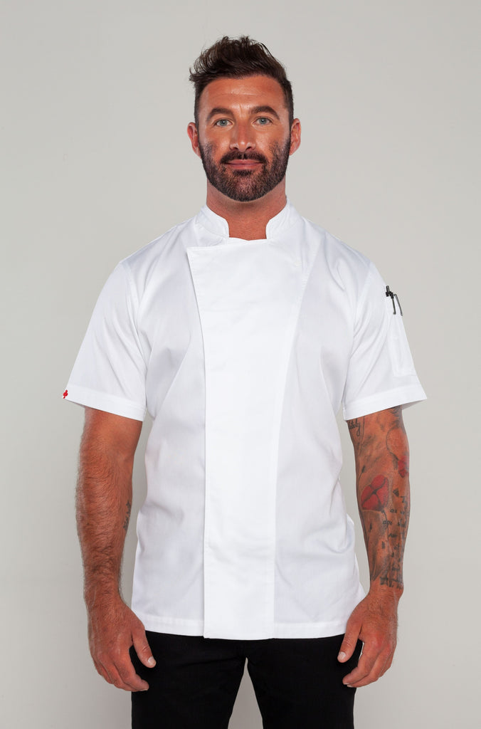 white cool vented chef jacket