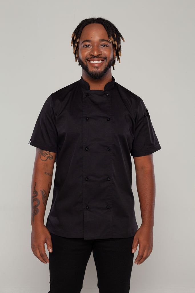 Generic Black Chef Jacket Short sleeves - Ace Chef Apparels