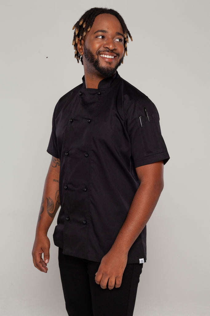 Generic Black Chef Jacket Short sleeves - Ace Chef Apparels