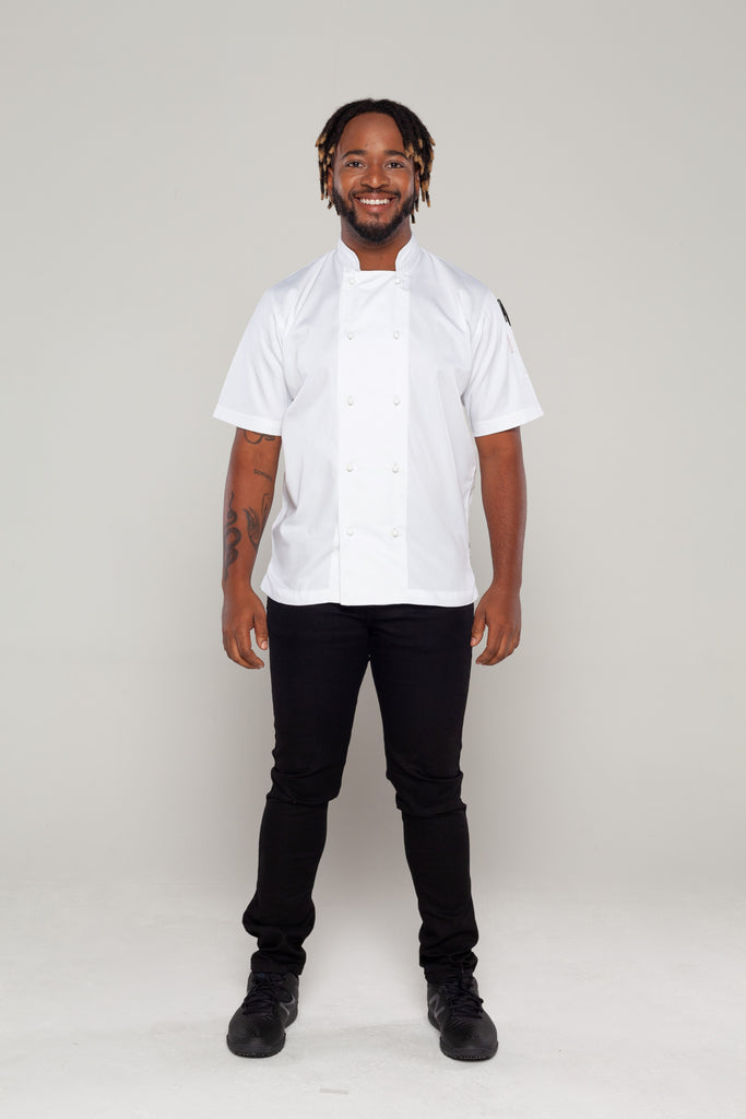 WHITE CHEF JACKETS WITH STUD BUTTONS TRADITIONAL 