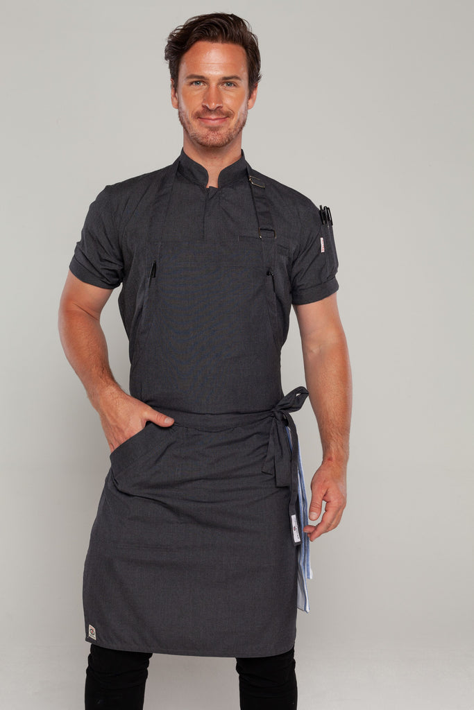 Niche Charcoal Grey bib Chef Apron one size - Ace Chef Apparels