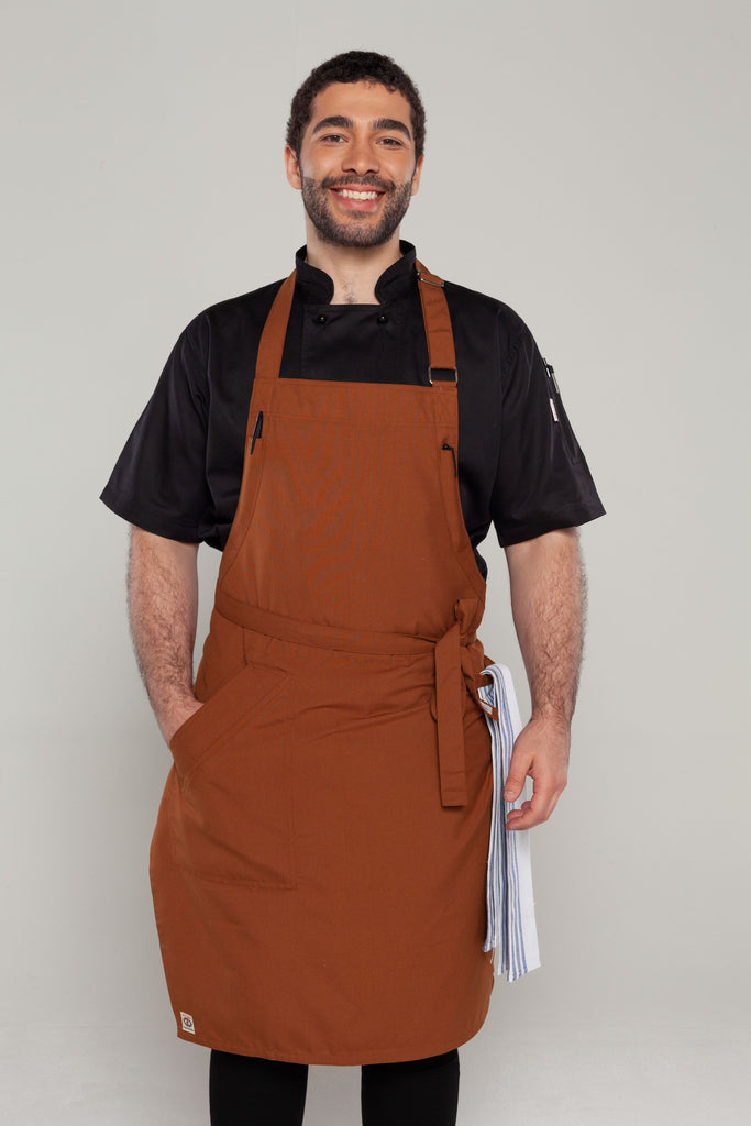 cinnamon colour bib chef apron