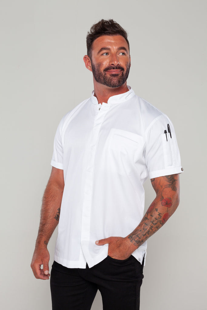 Raven white chef jacket - Ace Chef Apparels