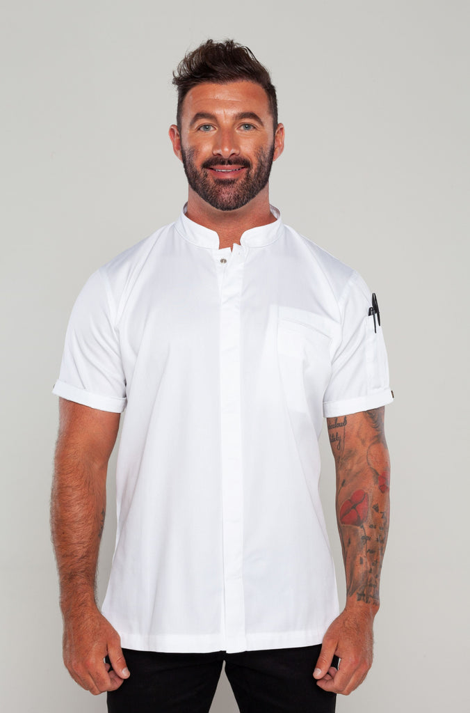 Raven white chef jacket - Ace Chef Apparels