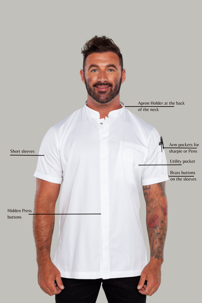 Raven white chef jacket - Ace Chef Apparels