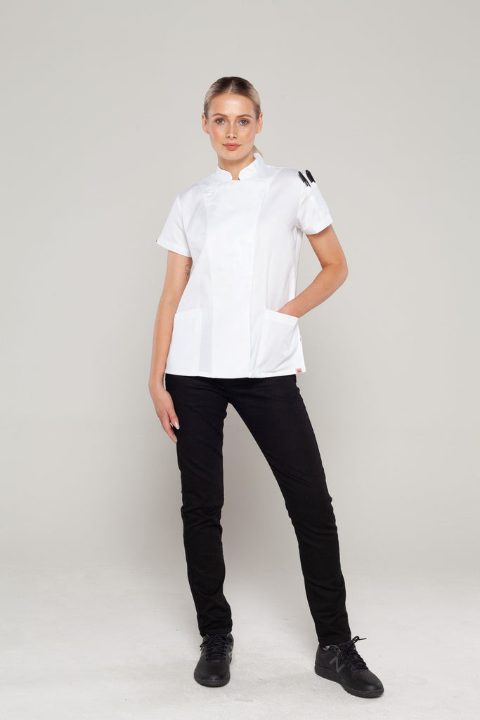 Sophia short sleeves white women's chef jacket - Ace Chef Apparels